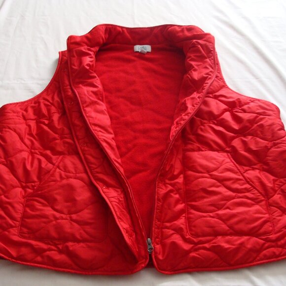 CROFT & BARROW Bright Red Sleeveless QUILTED VEST Jacket Sz 3X - Picture 4 of 8